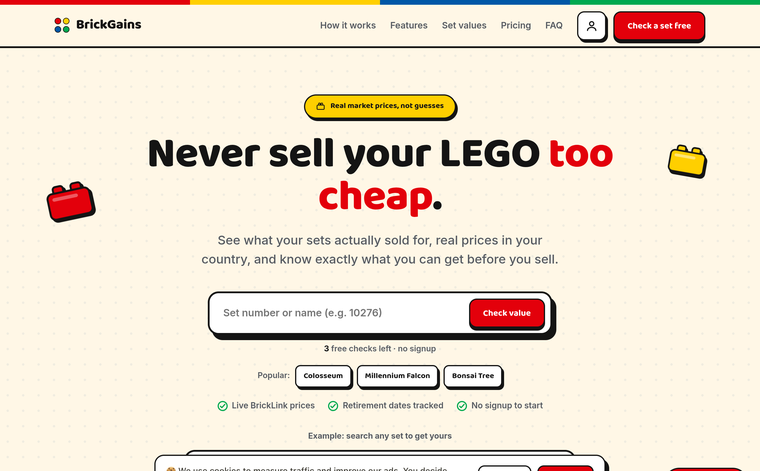 brickgains homepage screenshot